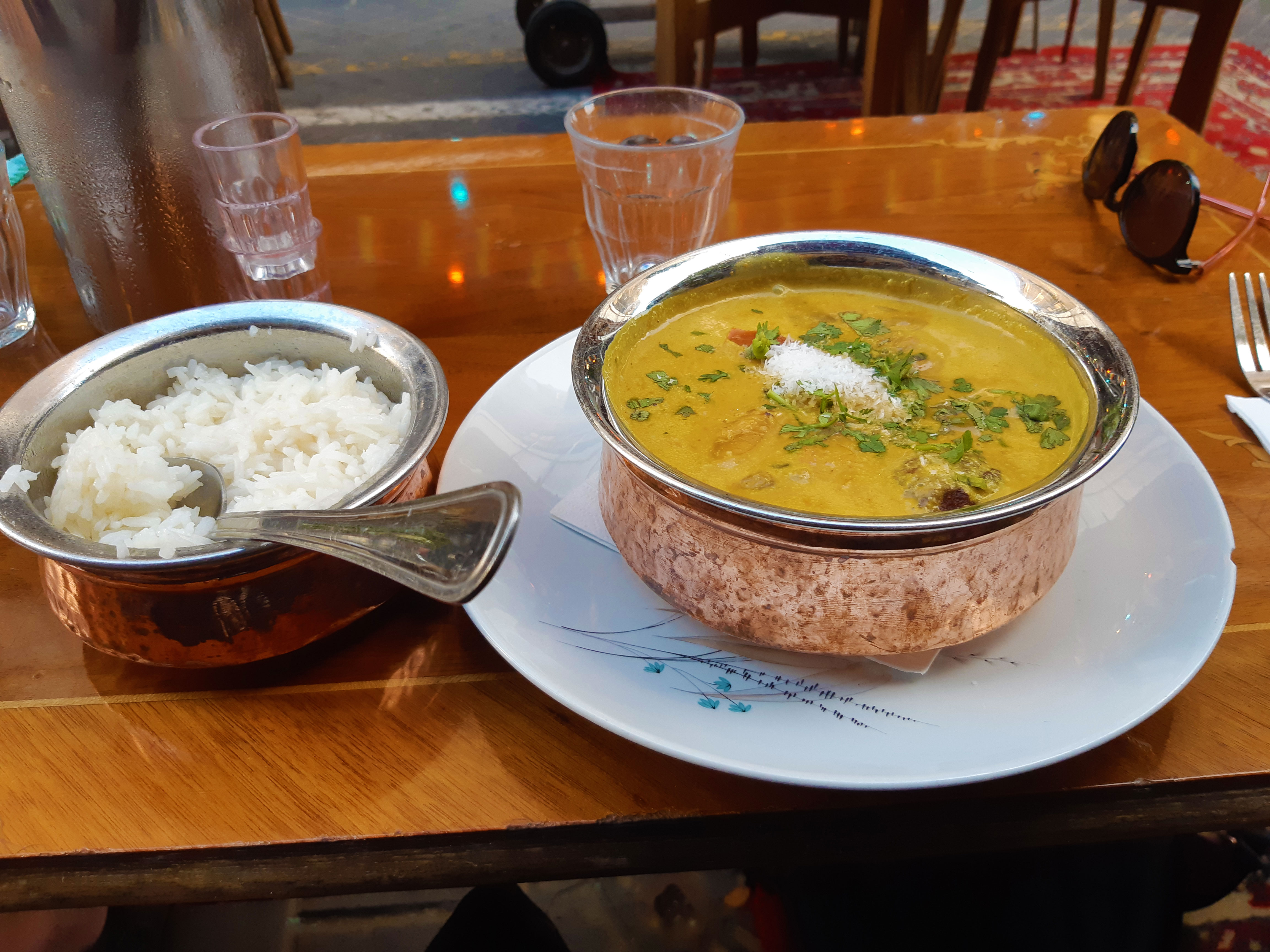 Curry at Cafe Puaa, Tel Aviv, Israel.