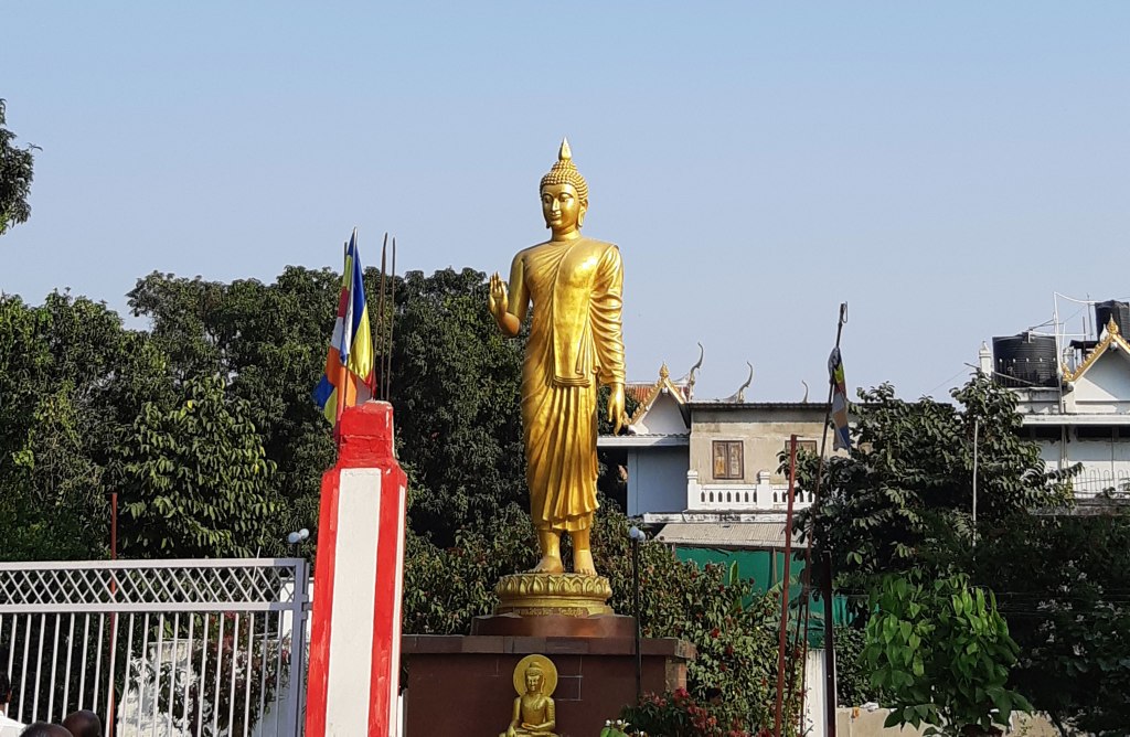 Travel destination to Bodhgaya, India. Indian Temple.