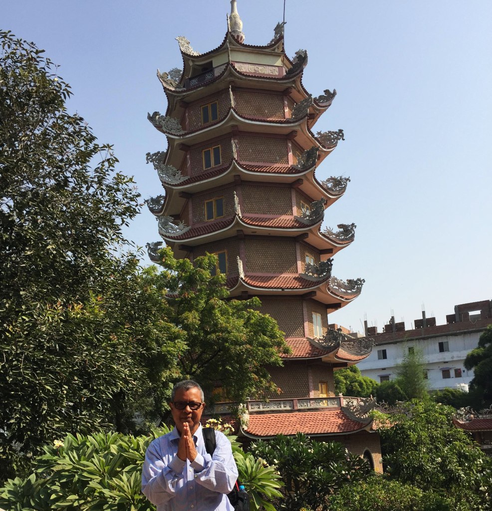 Travel destination to Bodhgaya, India. Vietnamese Pagoda.