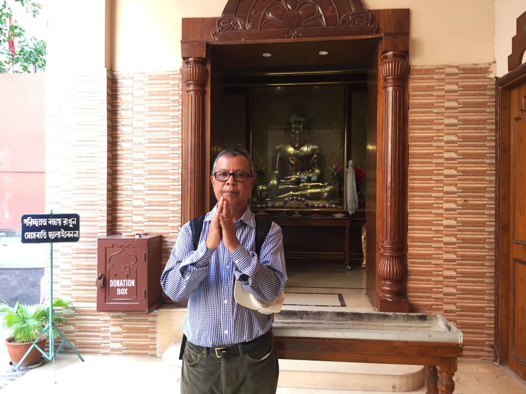 Travel destination to Kolkata, India. Buddha Dharmankur Vihara, Sabha.