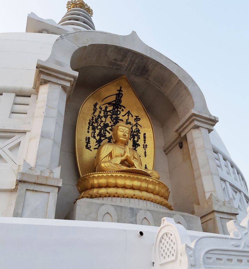 World Peace Pagoda in Rajgir, Bihar, India. 