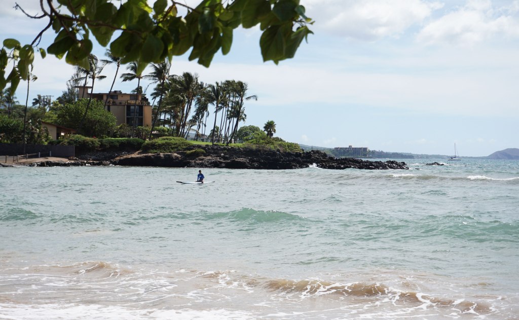 Surfing at Ma'alaea Bay in Kihei.