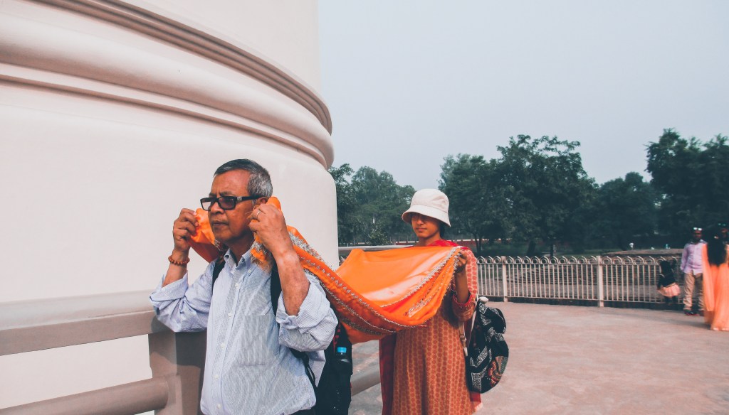 Ritual carrying of the robe to the reclining Buddha, Kushinagar, Uttar Pradesh.