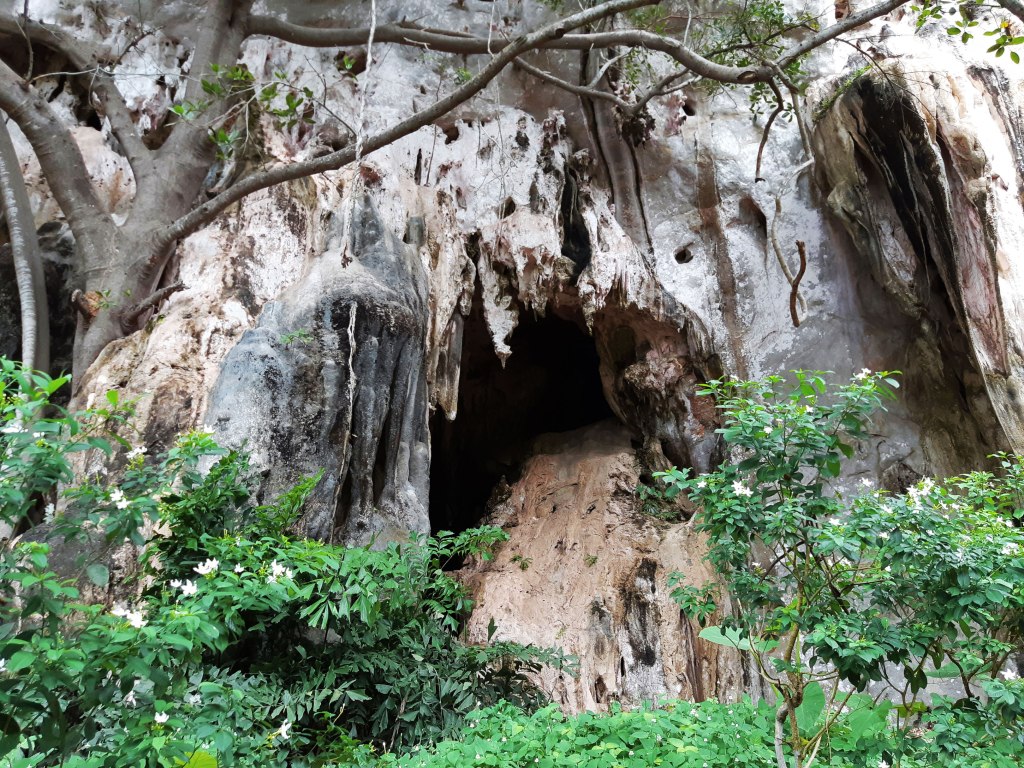 Cliffs by the Railay Viewpoint trail head, Krabi, Thailand.