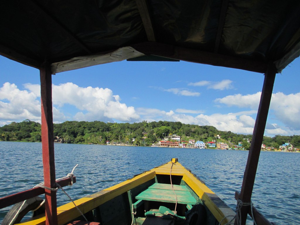 Boat to Flores mainland, Guatemala.