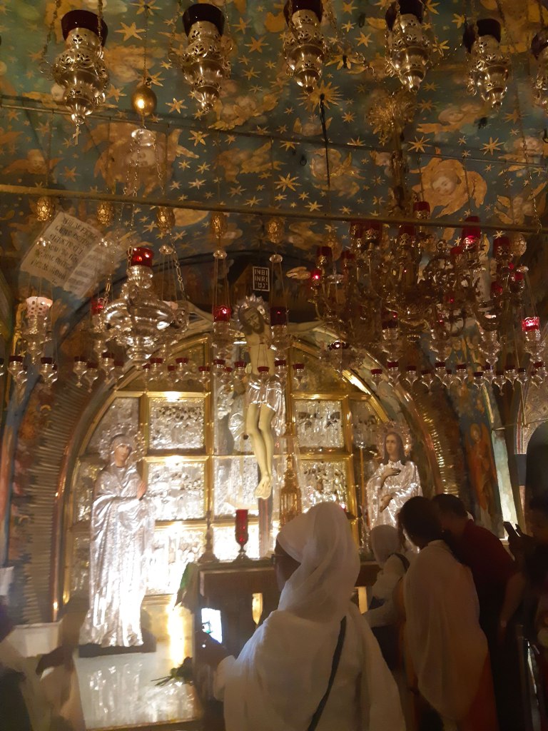 Altar of Jesus in the Church of the Holy Sepulchre, Jerusalem, Israel.