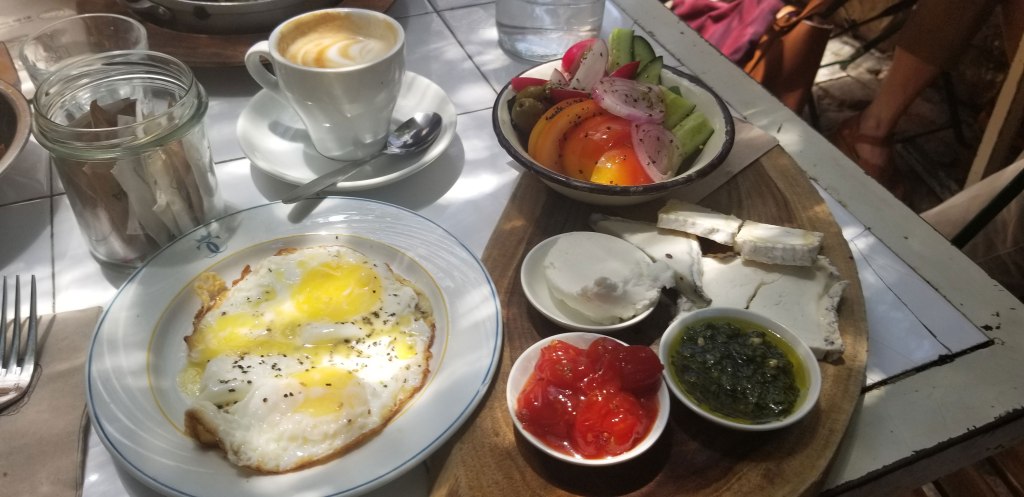 Breakfast at Ofaimme Farm Cafe, Jerusalem.