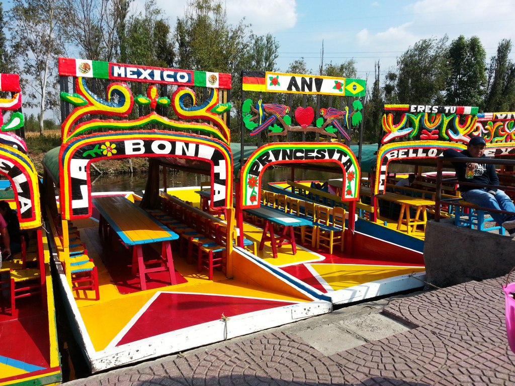 Boats in Xochimilco, Mexico City, Mexico.