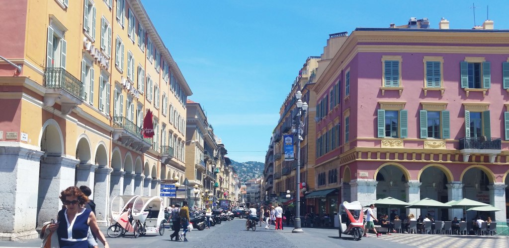Nice, France. Parc naturel régional des Préalpes d’Azur in the distance.
