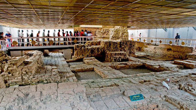 Inside Mayadevi Temple, Lumbini, Nepal.