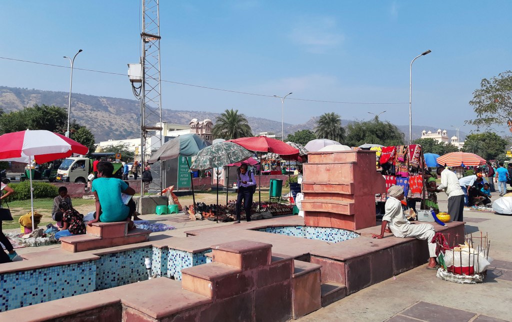 Markets by Jal Mahal, Jaipur, India.