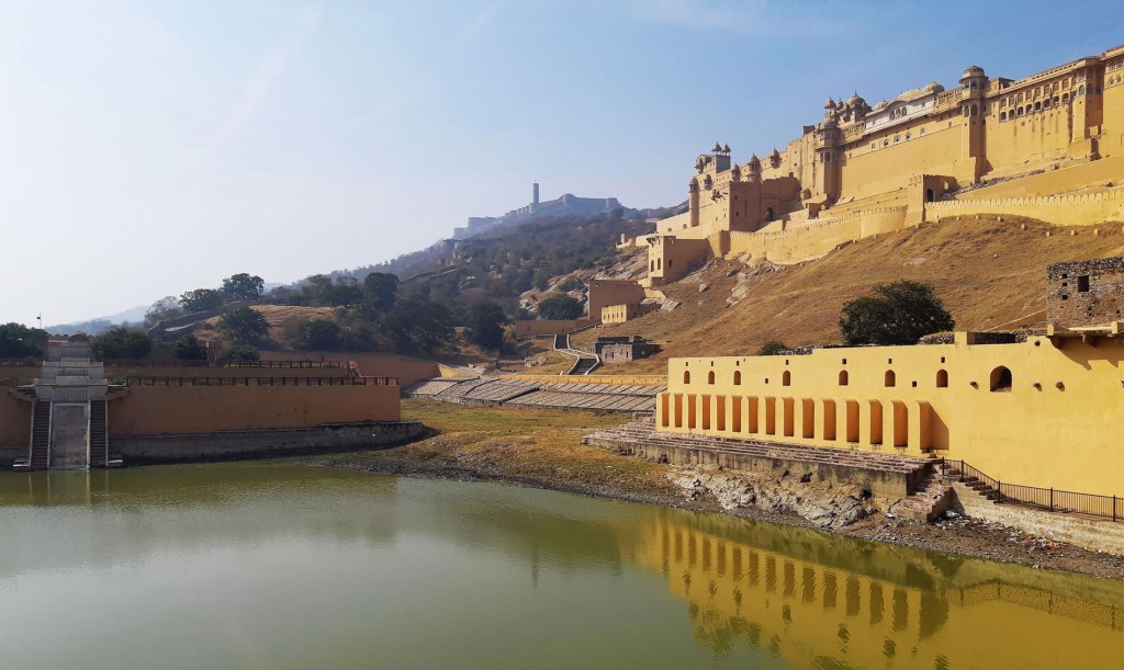 Maotha Lake in the Amber Palace and Fort, Jaipur, India.