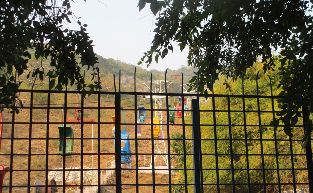 Cable Cars to Vulture Peak and the World Peace Pagoda in Rajgir, Bihar, India.