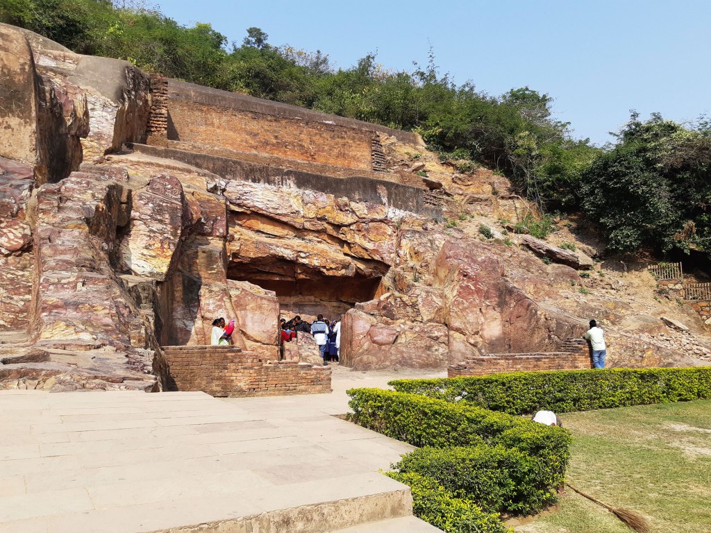 King Bimbisara’s Gold Cave, Rajgir, Bihar, India.