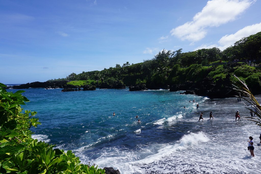 Honokalani Beach on the drive to Hāna, Maui, Hawaii.
