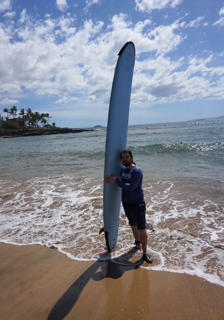 Surfing at Ma'alaea Bay in Kihei, Maui, Hawaii.