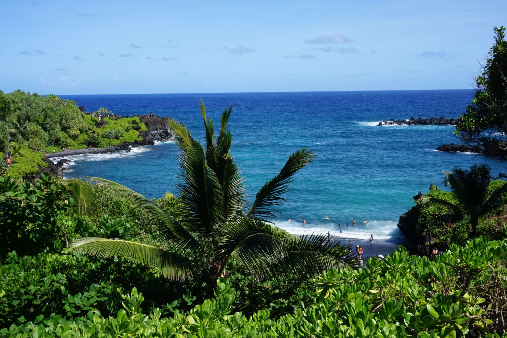 Honokalani Beach on the drive to Hāna, Maui, Hawaii.
